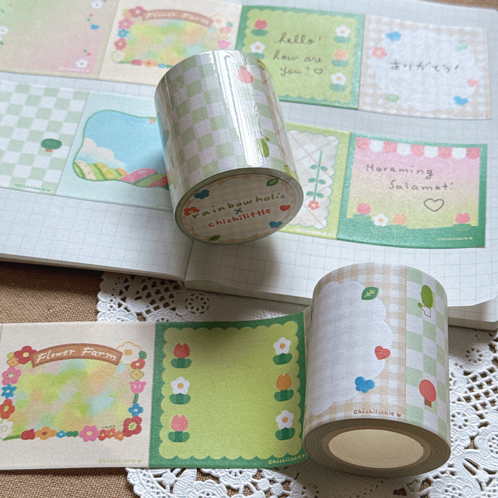 (RM004) Rainbowholic x Chichilittle Spring Notes Roll Memo Washi Tape