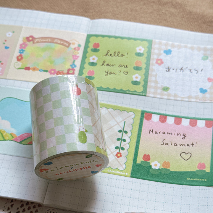 (RM004) Rainbowholic x Chichilittle Spring Notes Roll Memo Washi Tape