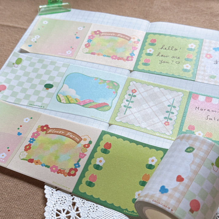 (RM004) Rainbowholic x Chichilittle Spring Notes Roll Memo Washi Tape