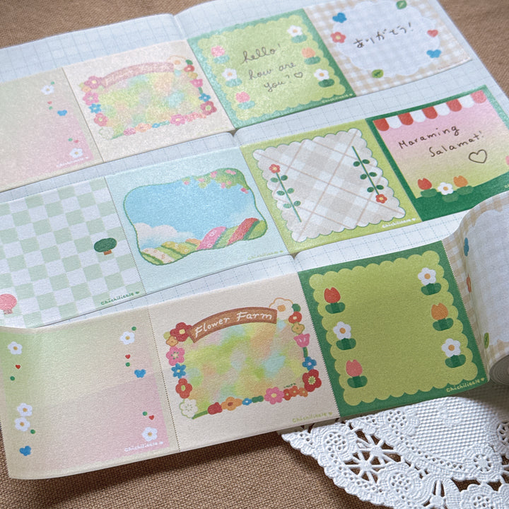 (RM004) Rainbowholic x Chichilittle Spring Notes Roll Memo Washi Tape