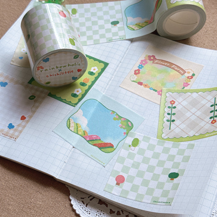 (RM004) Rainbowholic x Chichilittle Spring Notes Roll Memo Washi Tape
