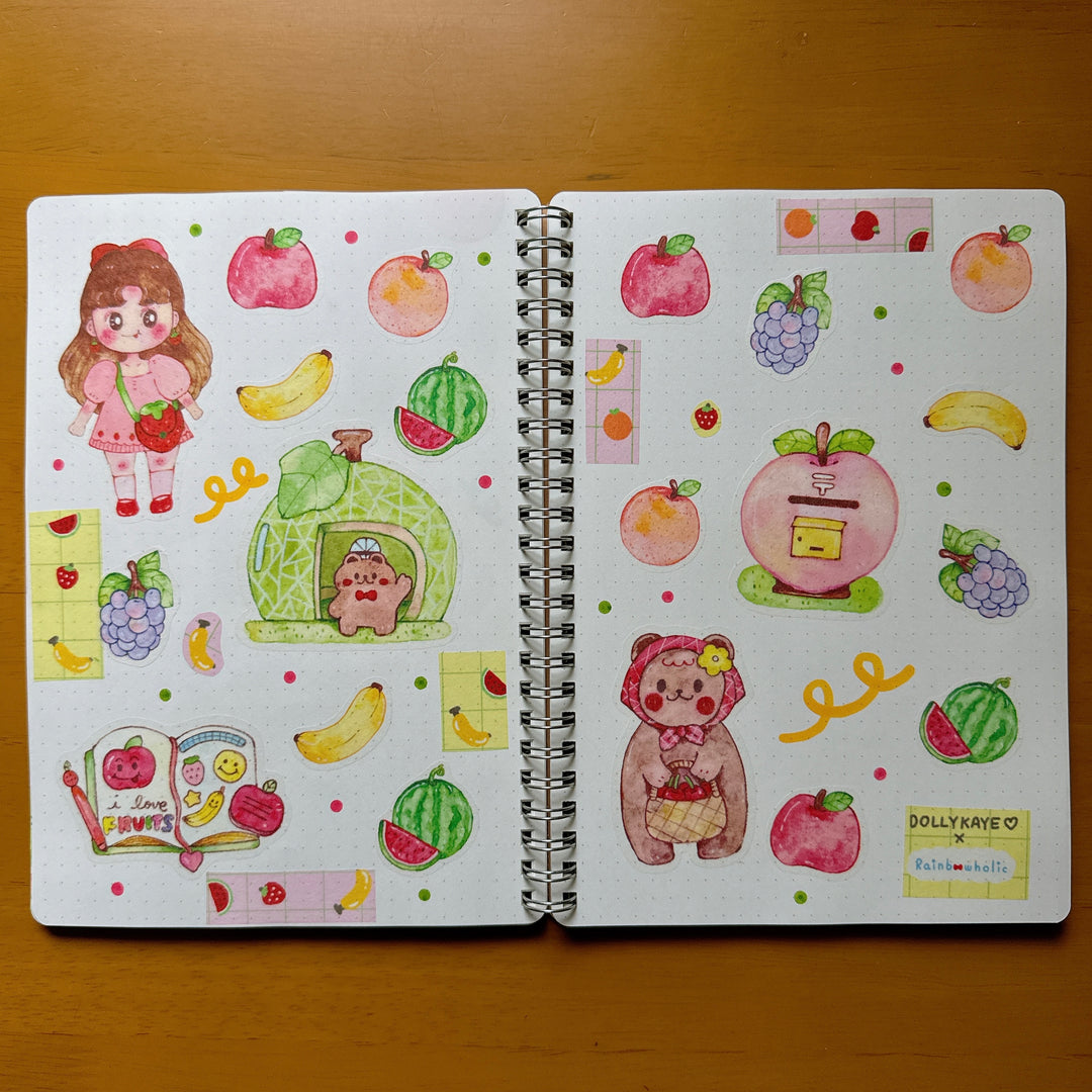 (ST097) Original Rainbowholic x Dolly Kaye Art "Fruits" Sticker Set (2 sheets)