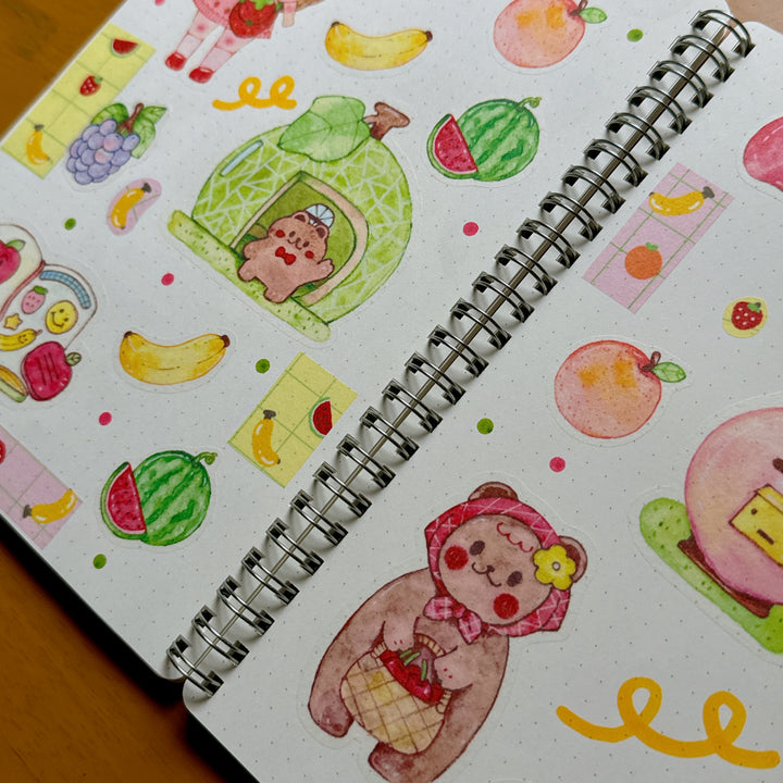 (ST097) Original Rainbowholic x Dolly Kaye Art "Fruits" Sticker Set (2 sheets)