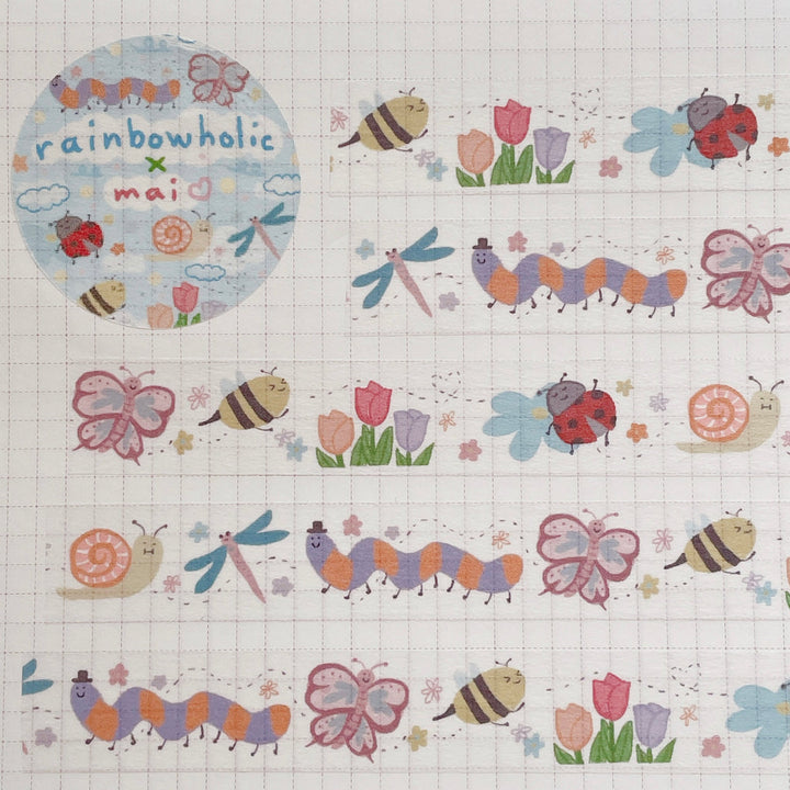 (MT056) Original Rainbowholic x Mai Kawaii Bugs Washi Tape