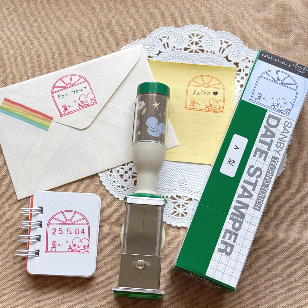 (HS003) Rainbowholic x Mandie Kuo Cute Mouse Date Stamp