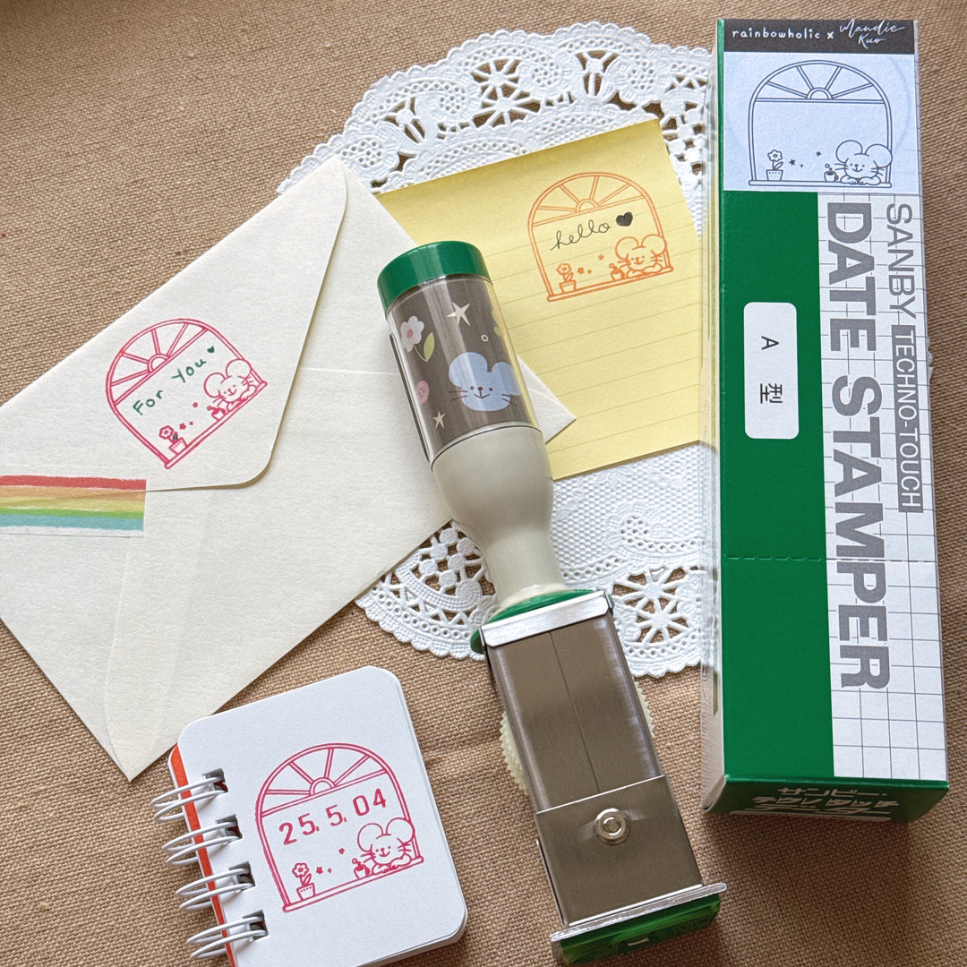 (HS003) Rainbowholic x Mandie Kuo Cute Mouse Date Stamp