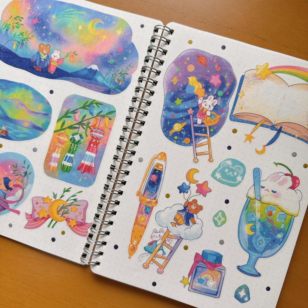 (ST087) Rainbowholic x Napyonz Collaboration "Starry Skies & Tanabata" Sticker Set (2 sheets)