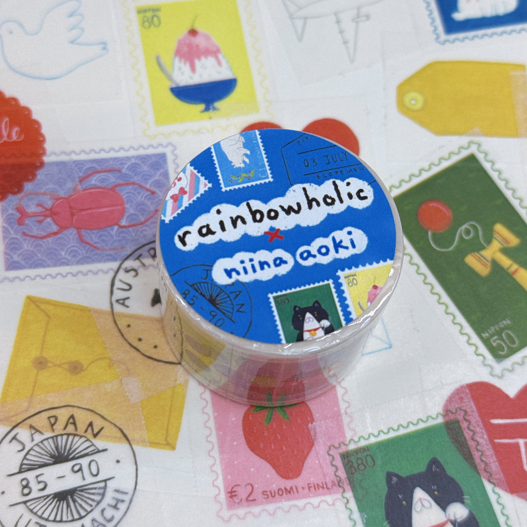 (MT066) Rainbowholic x Niina Aoki Airmail Easy Cut Washi Tape