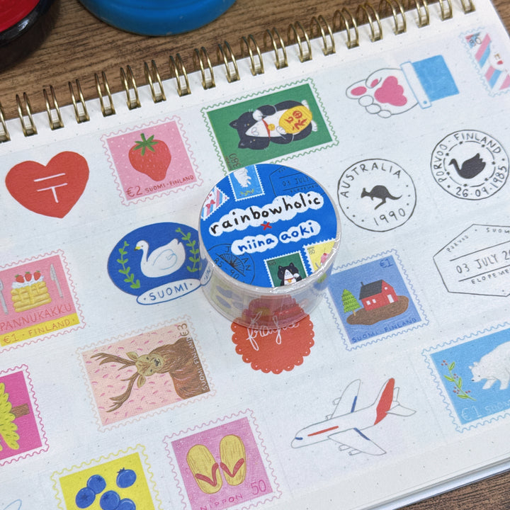 (MT066) Rainbowholic x Niina Aoki Airmail Easy Cut Washi Tape