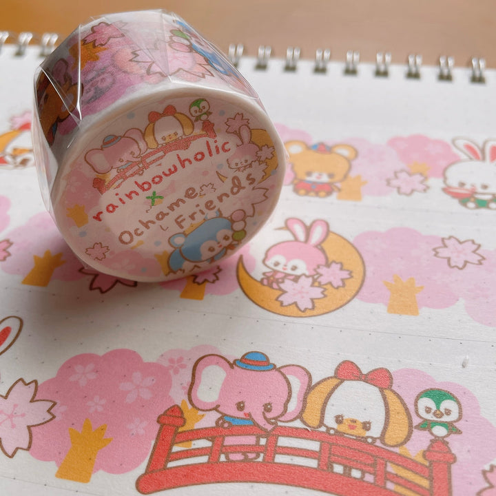(MT063) Rainbowholic x Ochame Friends Sakura Series 3cm Washi Tape