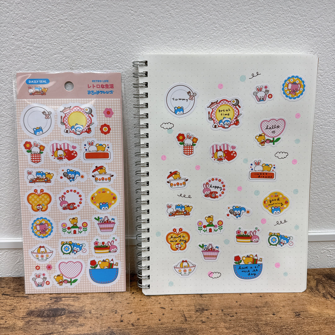 (DS004) Rainbowholic x Ochame Friends Retro Life Sticker Sheet