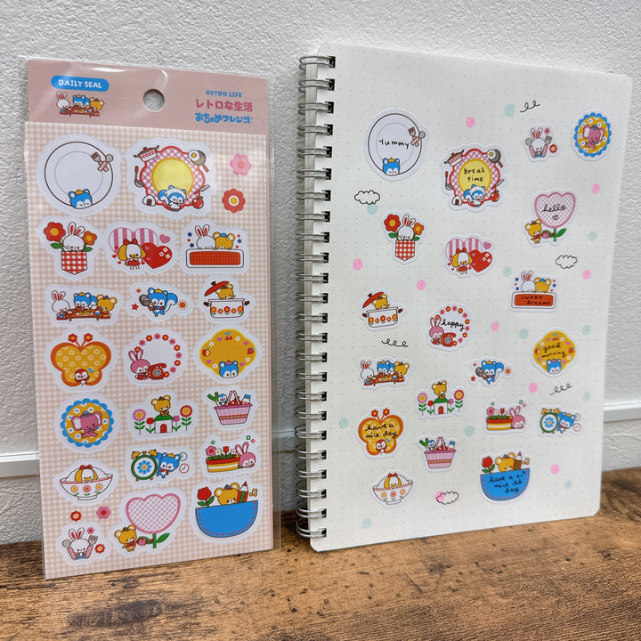 (DS004) Rainbowholic x Ochame Friends Retro Life Sticker Sheet