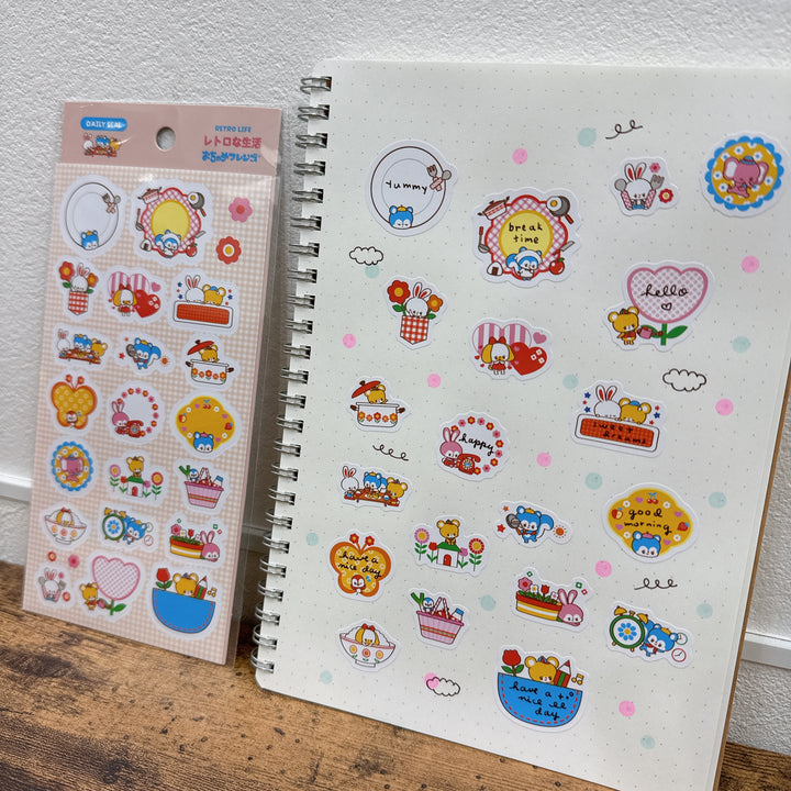 (DS004) Rainbowholic x Ochame Friends Retro Life Sticker Sheet