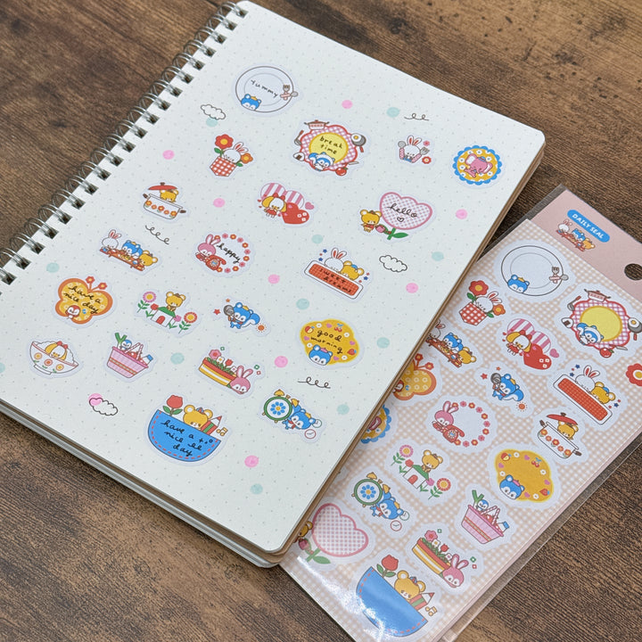 (DS004) Rainbowholic x Ochame Friends Retro Life Sticker Sheet