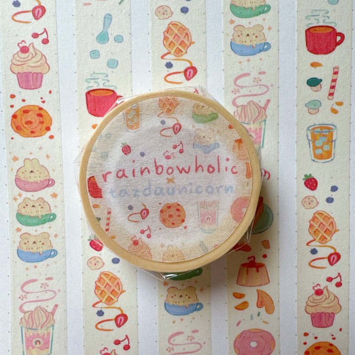 Original Rainbowholic x Tazdaunicorn Cafe Sweets Washi Tape