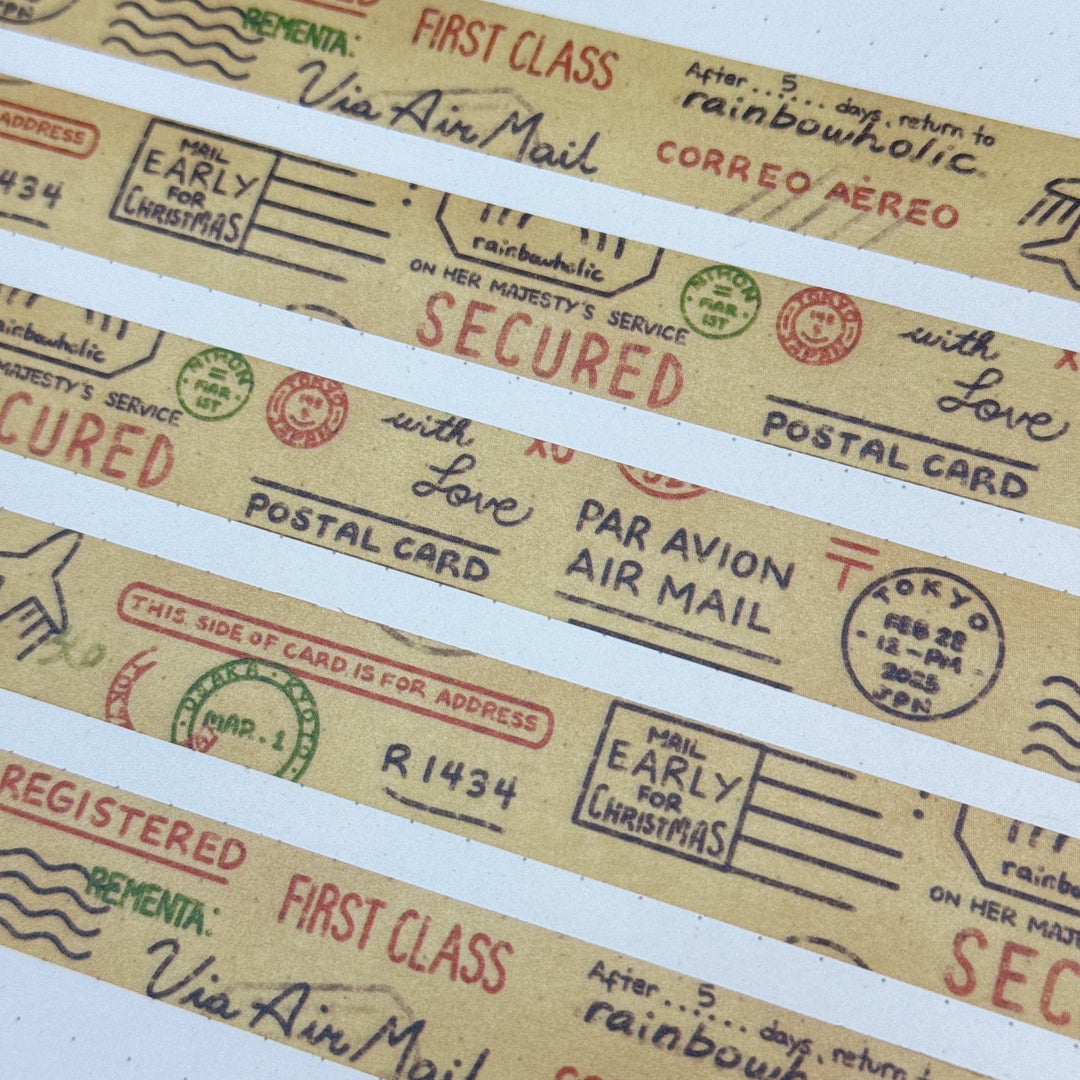 (MT131) Original Rainbowholic x Tazdaunicorn Airmail Stamps Washi Tape