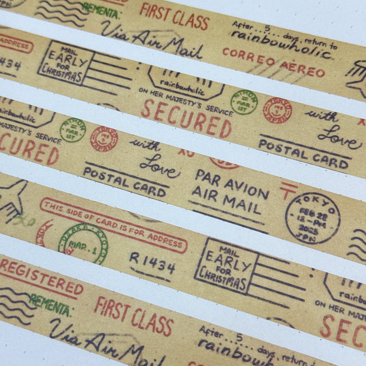 (MT131) Original Rainbowholic x Tazdaunicorn Airmail Stamps Washi Tape