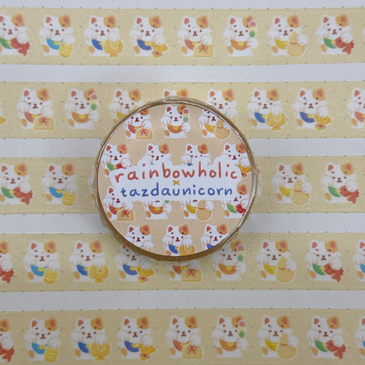 (MT119) Original Rainbowholic x Tazdaunicorn Rainbow Lucky Cat Washi Tape