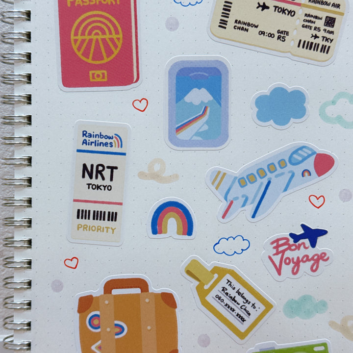 (DS015) Rainbowholic Daily Seal - Plane Journey by Tazdaunicorn