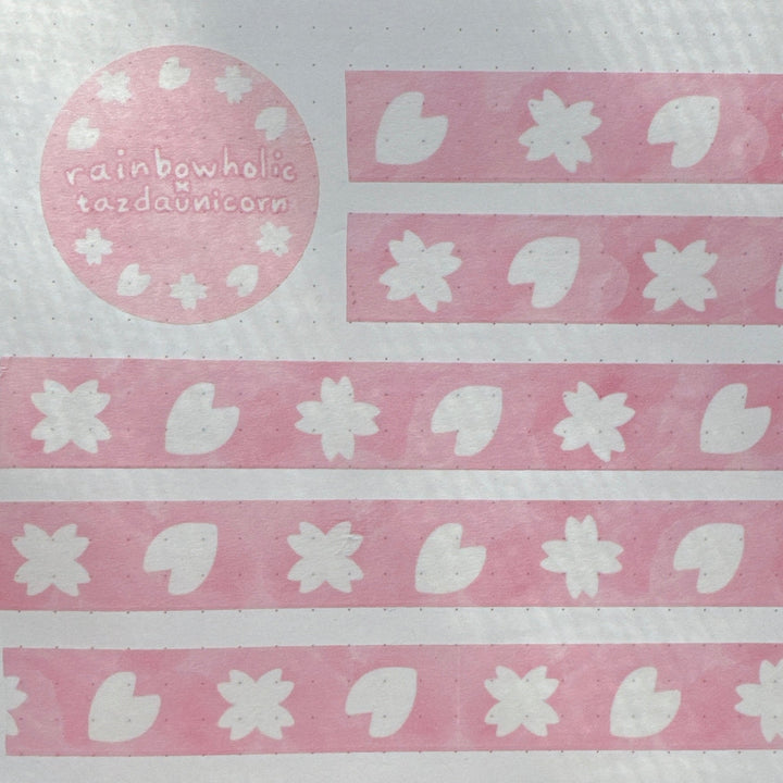 Original Rainbowholic x Tazdaunicorn Pink Sakura Shapes Washi Tape