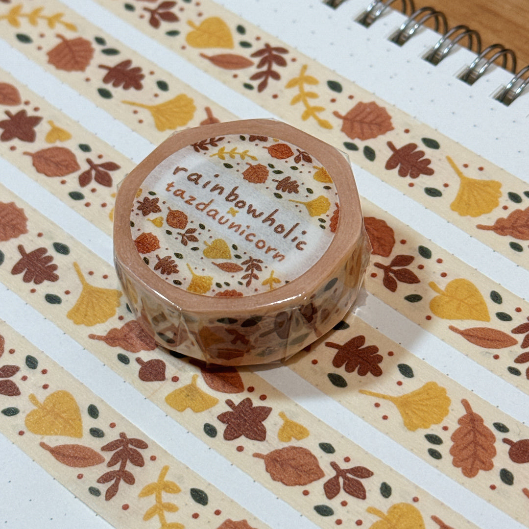 (MT109) Original Rainbowholic x Tazdaunicorn Autumn Patterns Washi Tape