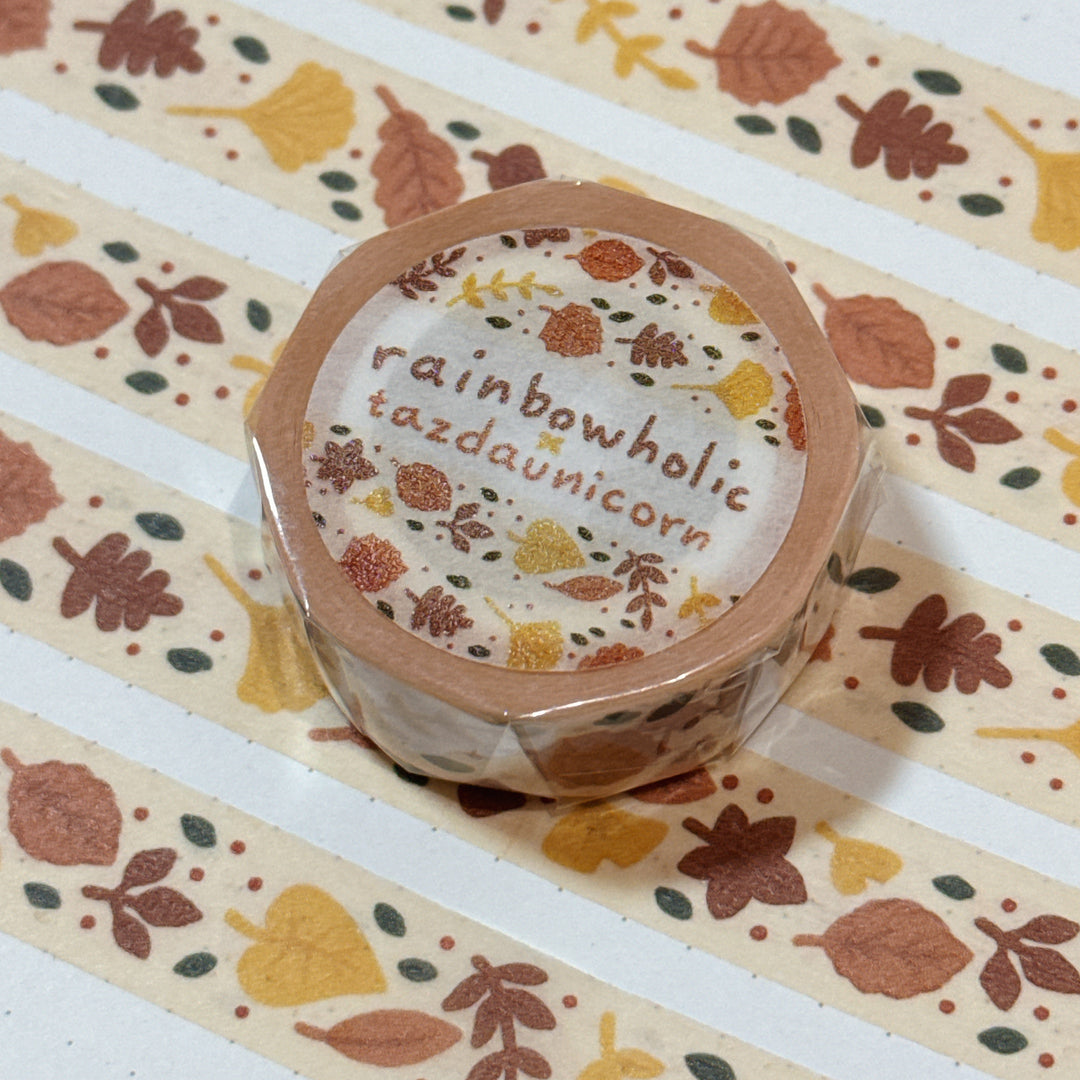 (MT109) Original Rainbowholic x Tazdaunicorn Autumn Patterns Washi Tape