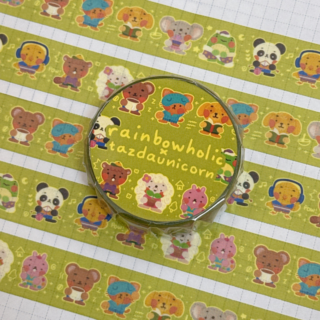 (MT120) Original Rainbowholic x Tazdaunicorn Cozy Hobbies Washi Tape