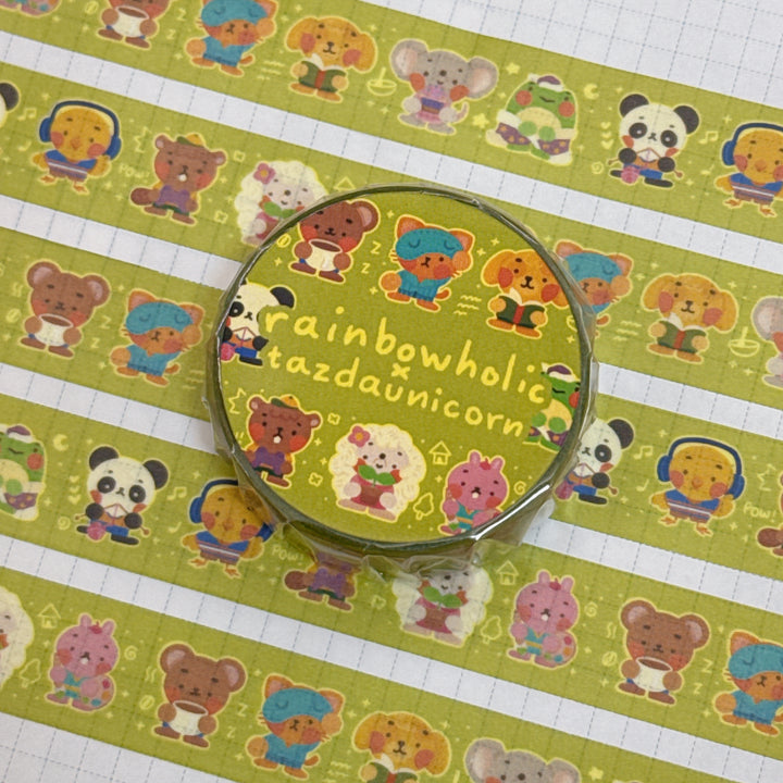 (MT120) Original Rainbowholic x Tazdaunicorn Cozy Hobbies Washi Tape