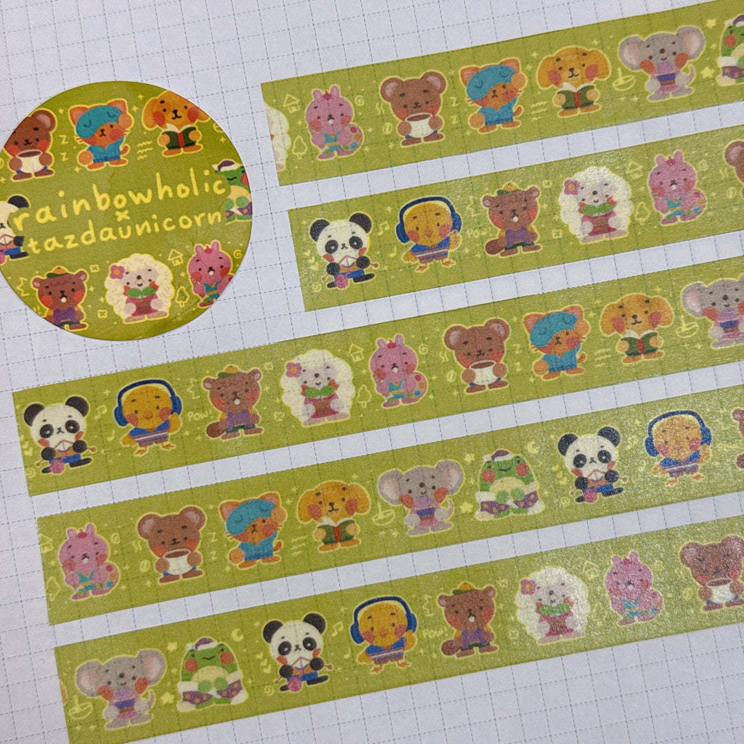 (MT120) Original Rainbowholic x Tazdaunicorn Cozy Hobbies Washi Tape