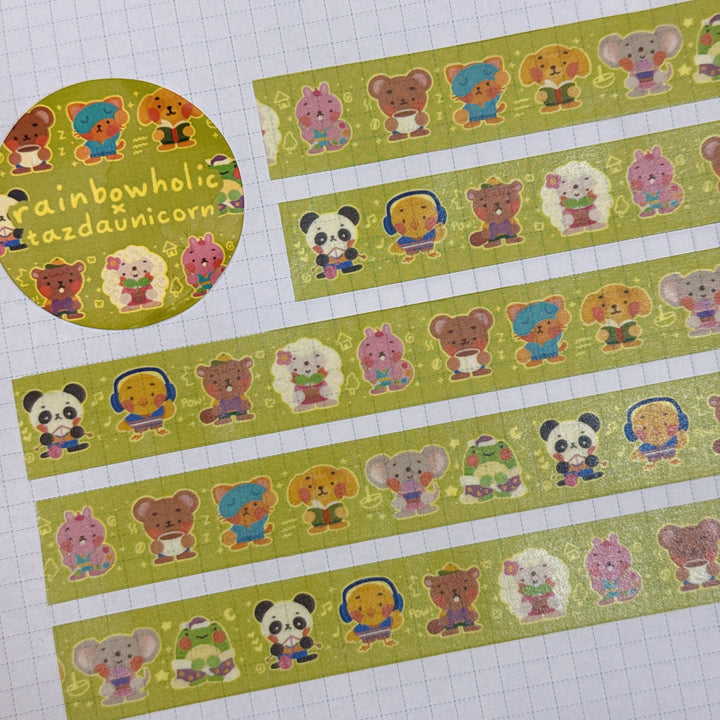 (MT120) Original Rainbowholic x Tazdaunicorn Cozy Hobbies Washi Tape