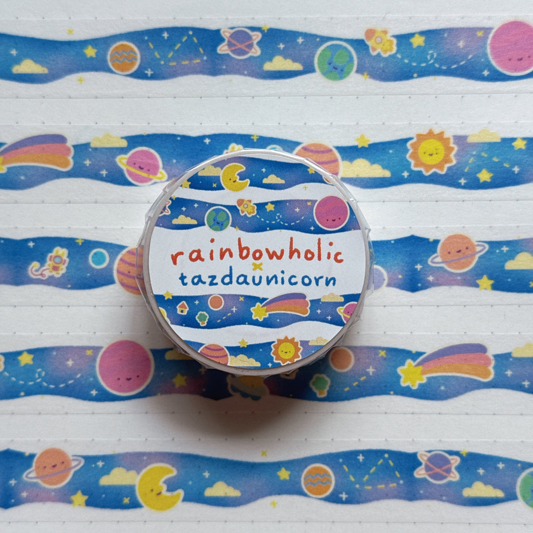 (MT139) Original Rainbowholic x Tazdaunicorn Galaxy Milky Way Washi Tape