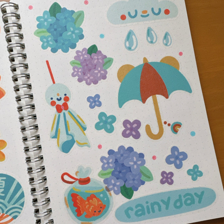 (ST086) Rainbowholic x Tazdaunicorn Japan Travel Summer Season A5 Sticker Sheet Set