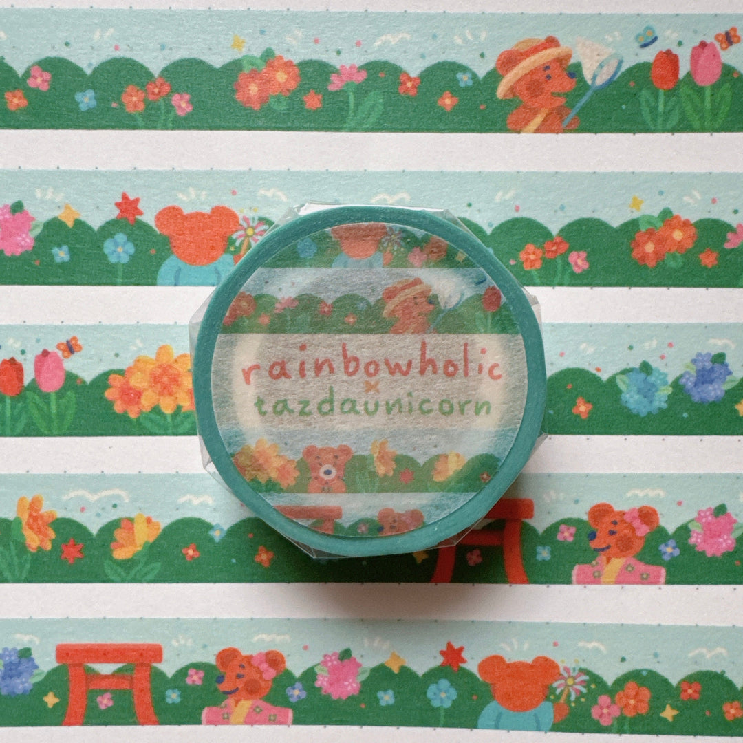 (MT102) Cinta washi original de osos de verano de Rainbowholic x Tazdaunicorn