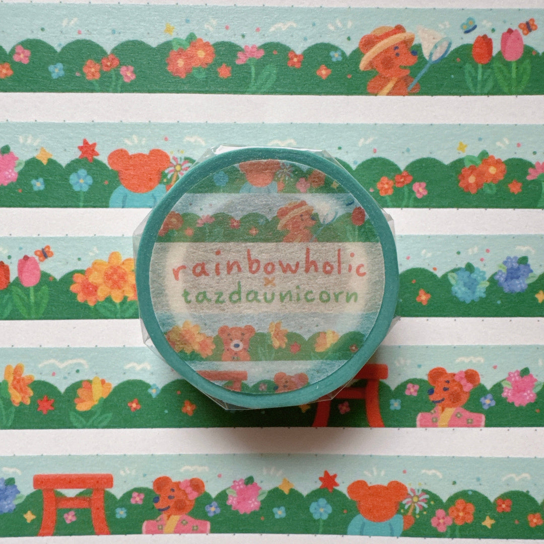 (MT102) Ruban Washi original Rainbowholic x Tazdaunicorn Oursons d'été