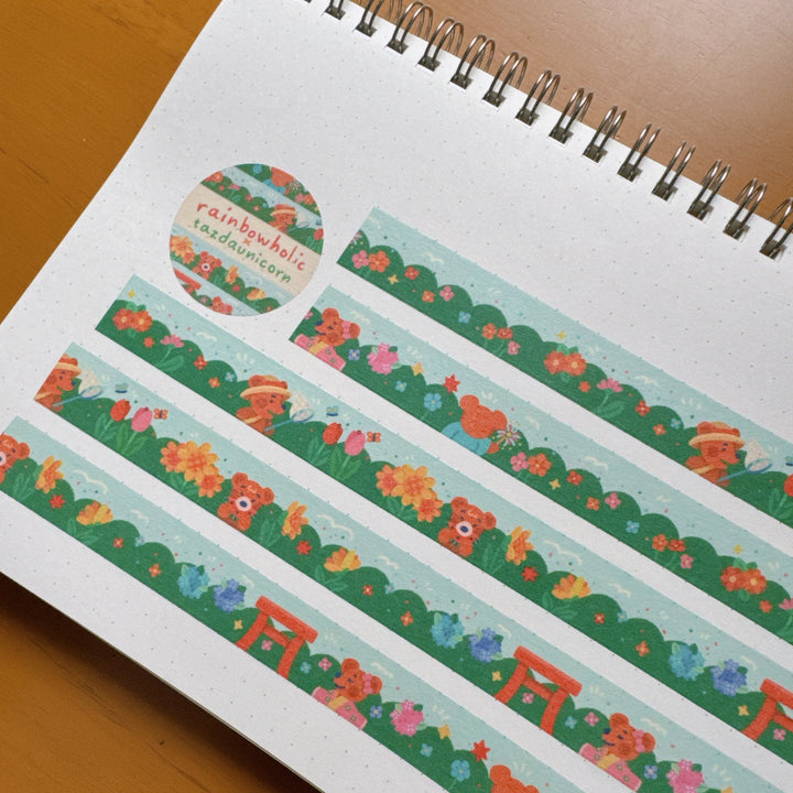 (MT102) Original Rainbowholic x Tazdaunicorn Summer Time Bears Washi Tape