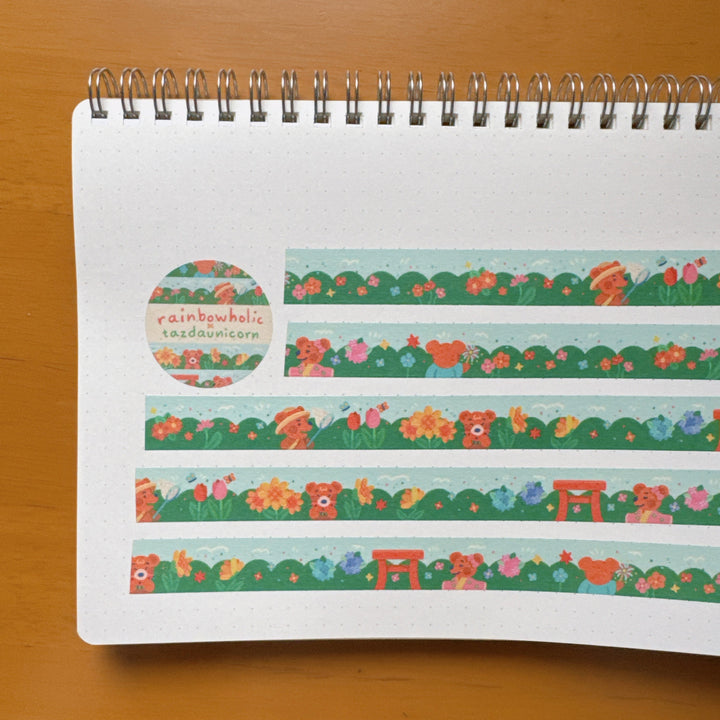 (MT102) Cinta washi original de osos de verano de Rainbowholic x Tazdaunicorn