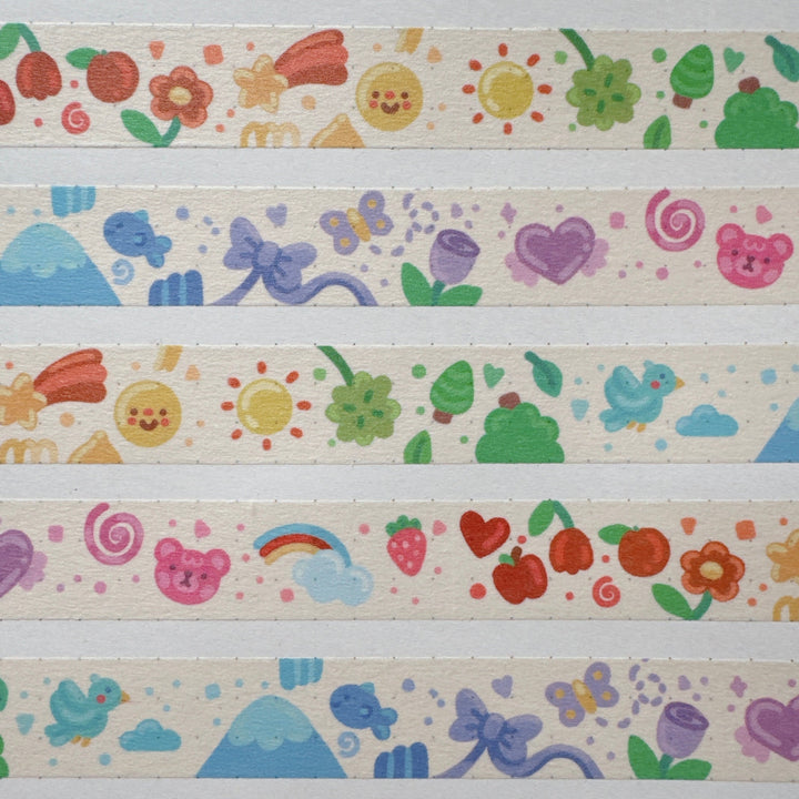 (MT093) Original Rainbowholic x Tazdaunicorn Colorful Patterns Washi Tape