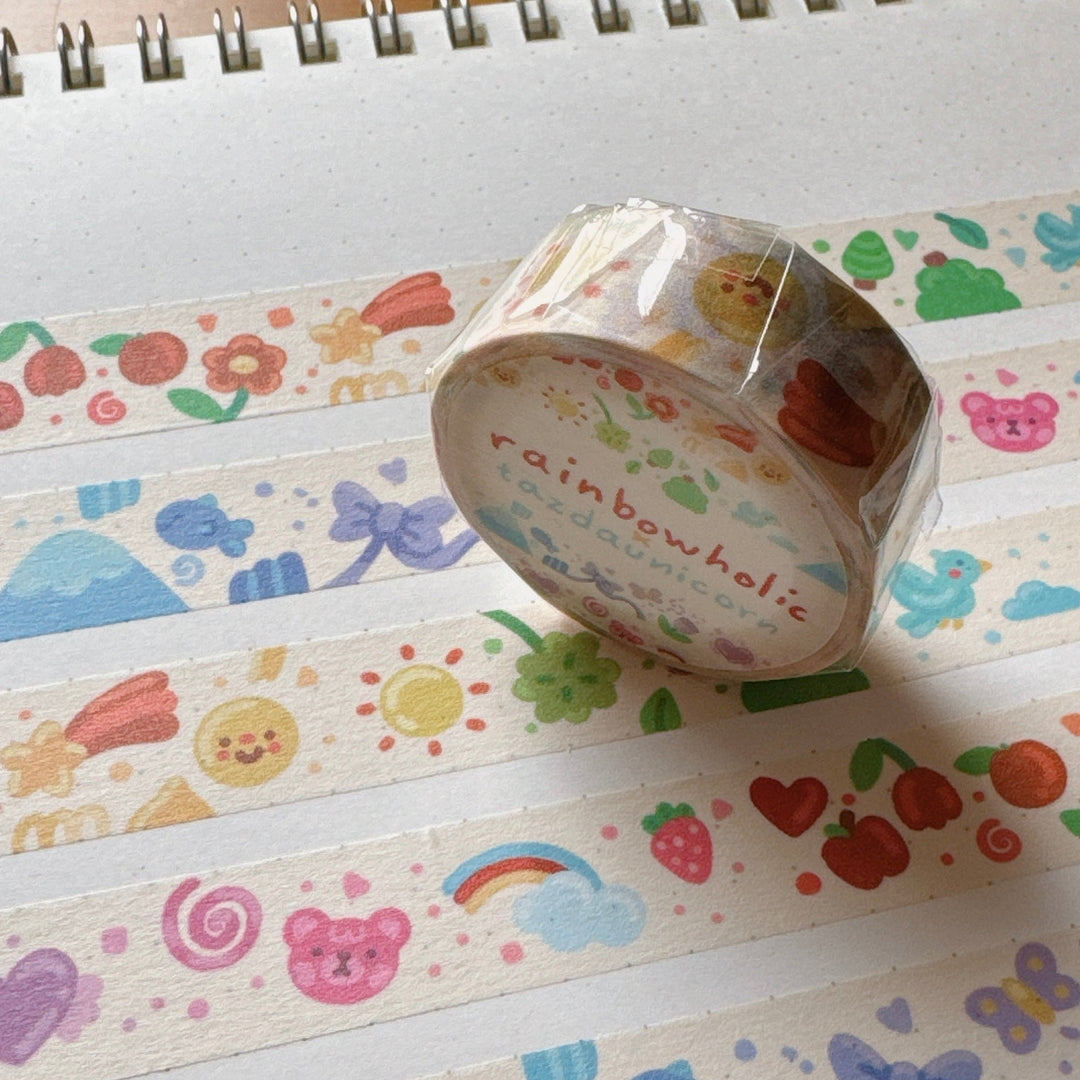 (MT093) Original Rainbowholic x Tazdaunicorn Colorful Patterns Washi Tape