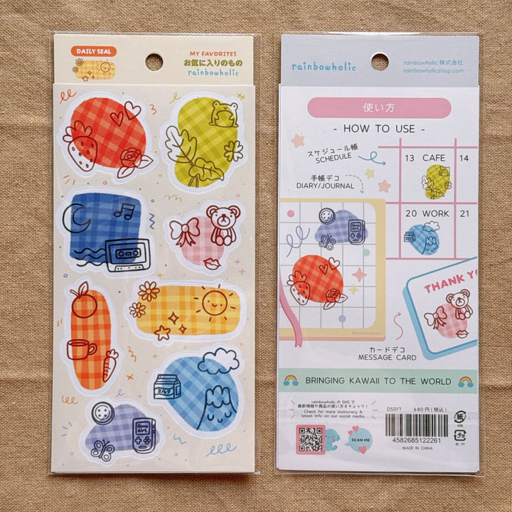 (DS017) Rainbowholic Daily Seal - My Favorites Sticker