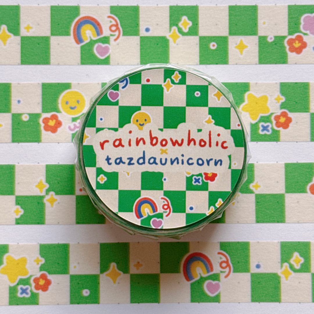 (MT122) Original Rainbowholic x Tazdaunicorn Colorful Retro Shapes Washi Tape