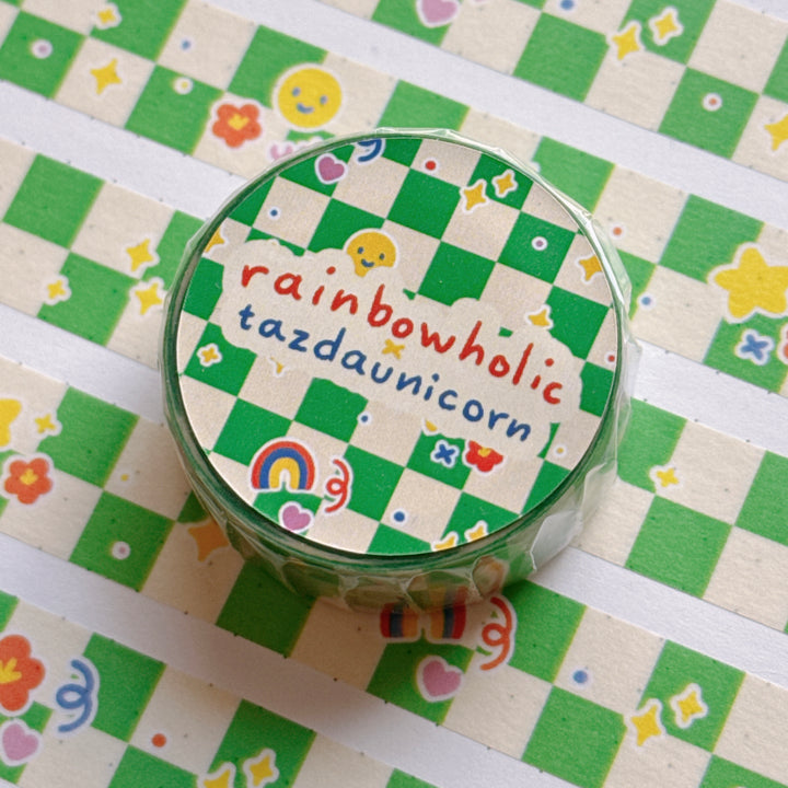 (MT122) Original Rainbowholic x Tazdaunicorn Colorful Retro Shapes Washi Tape