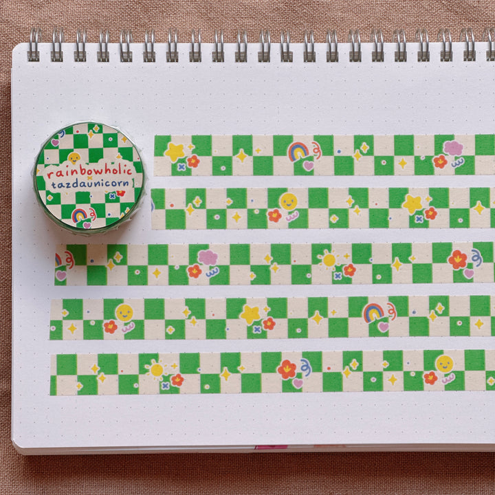 (MT122) Original Rainbowholic x Tazdaunicorn Colorful Retro Shapes Washi Tape