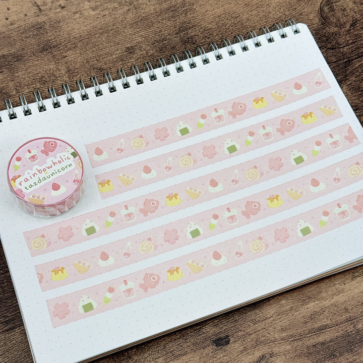 (MT123) Original Rainbowholic x Tazdaunicorn Sakura Snacks Washi Tape