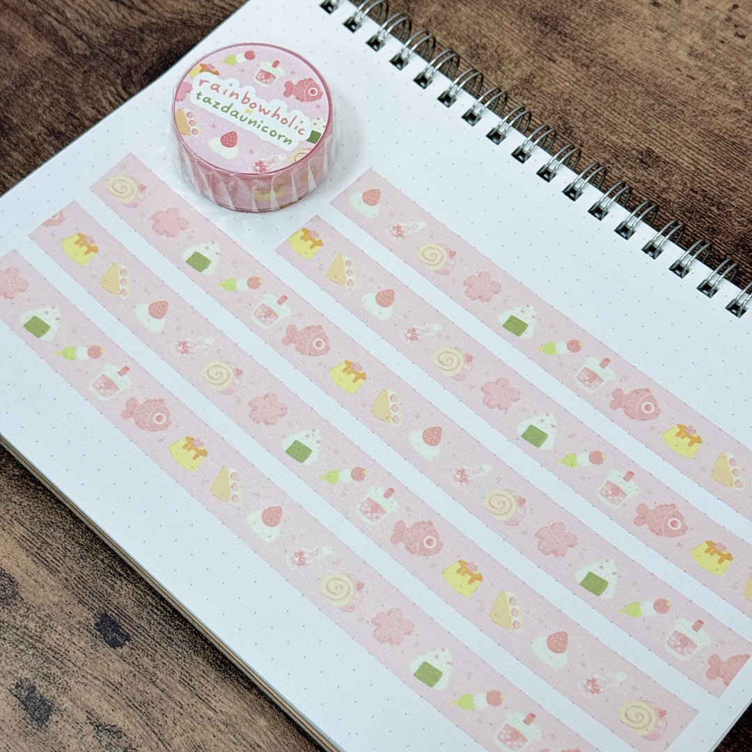 (MT123) Original Rainbowholic x Tazdaunicorn Sakura Snacks Washi Tape