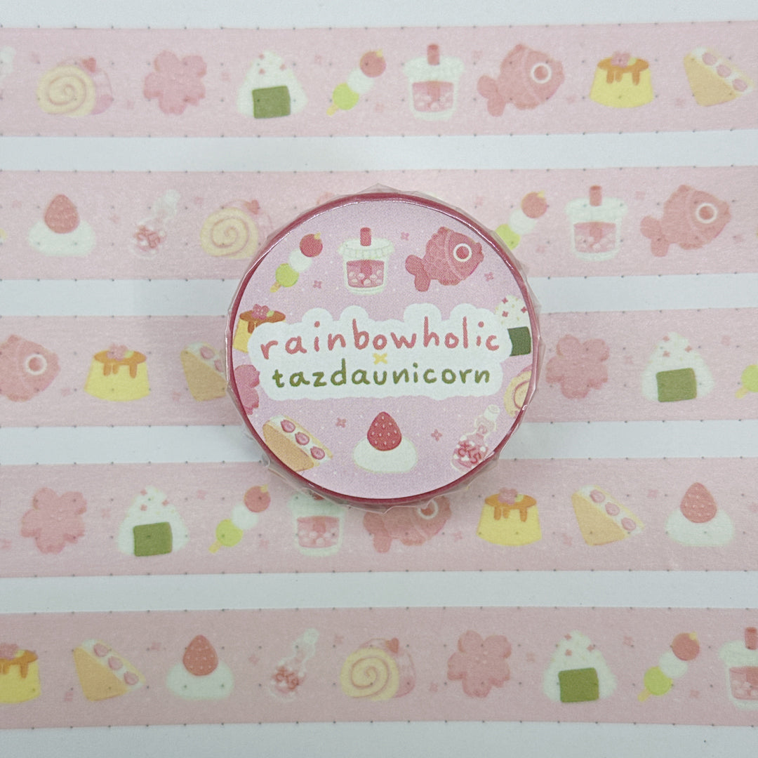 (MT123) Original Rainbowholic x Tazdaunicorn Sakura Snacks Washi Tape