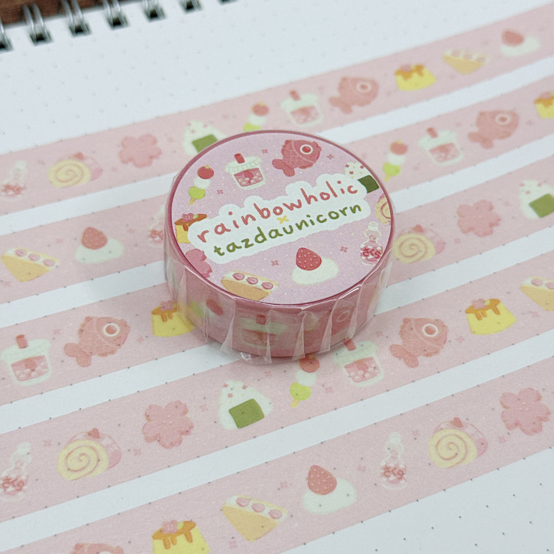 (MT123) Original Rainbowholic x Tazdaunicorn Sakura Snacks Washi Tape