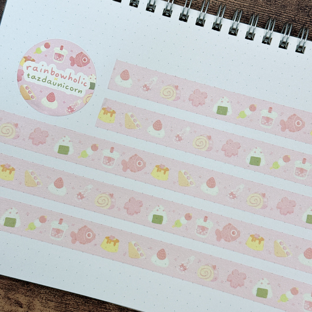 (MT123) Original Rainbowholic x Tazdaunicorn Sakura Snacks Washi Tape