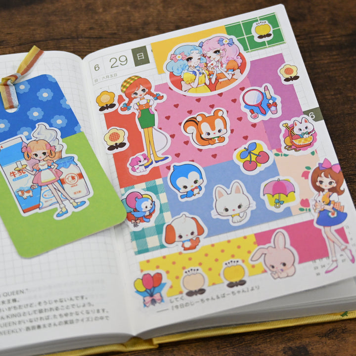(DS021) Rainbowholic Daily Seal - Retro Girls by Oguchi