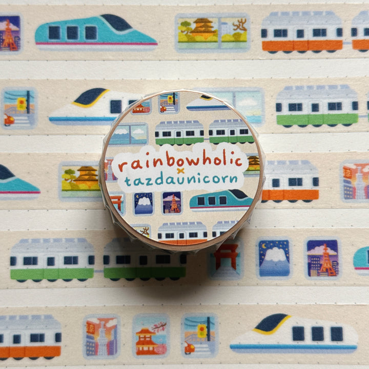 (MT128) Original Rainbowholic x Tazdaunicorn Train Window Washi Tape