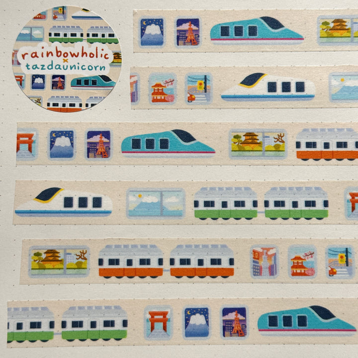 (MT128) Original Rainbowholic x Tazdaunicorn Train Window Washi Tape